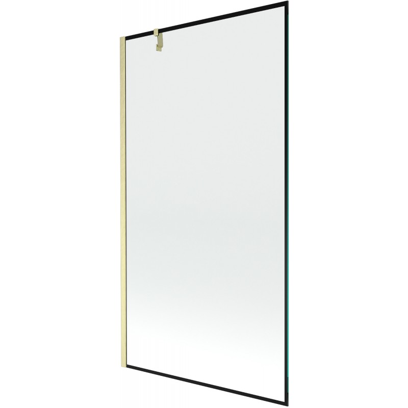 Mexen Next egy szárnyas fürdőkád paraván 100 x 150 cm, fekete keret, arany kefélt - 895-100-000-00-70-55