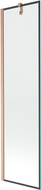Mexen Next 1-szárnyú fürdőkád paraván 50 x 150 cm, fekete keret, csiszolt réz - 895-050-000-00-70-65