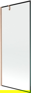 Mexen Next paravan pentru cadă, cu 1 canat, 80 x 150 cm, ramă neagră, cupru periat - 895-080-000-00-70-65