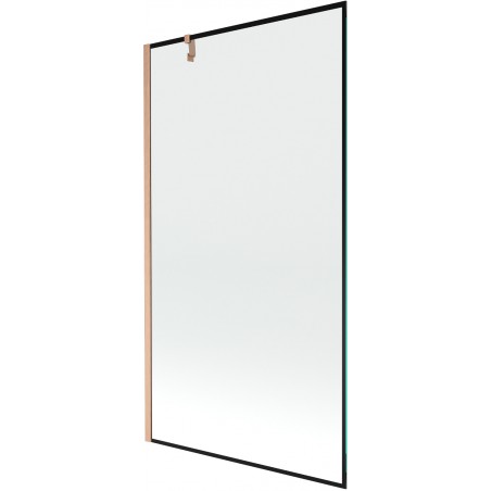 Mexen Next 1-szárnyú fürdőkádparaván 100 x 150 cm, fekete keret, kefe bronz - 895-100-000-00-70-65