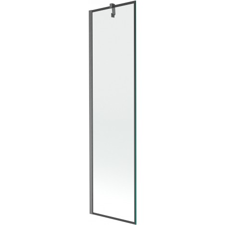 Mexen Next paravan de baie cu 1 panou 50 x 150 cm, ramă neagră, gri metalizat periat - 895-050-000-00-70-66