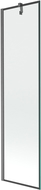 Mexen Next paravan de baie cu 1 panou 50 x 150 cm, ramă neagră, gri metalizat periat - 895-050-000-00-70-66