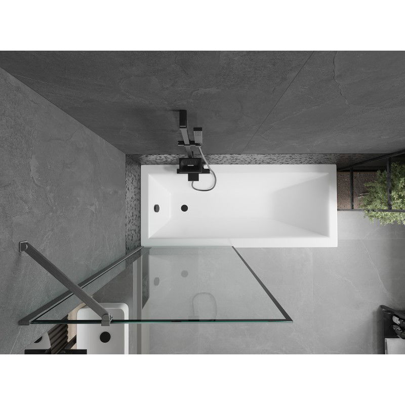 Mexen Next paravan de baie cu 1 panou 80 x 150 cm, ramă neagră, gun grey periat - 895-080-000-00-70-66