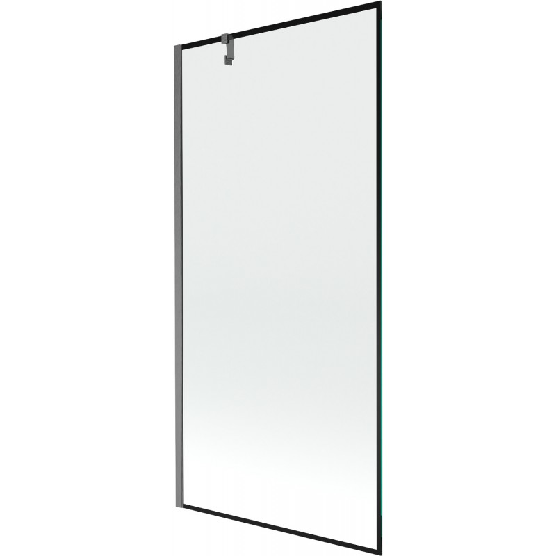 Mexen Next 1-szárnyú fürdőszobai paraván 90 x 150 cm, fekete minta, szálcsiszolt gun gray - 895-090-000-00-70-66