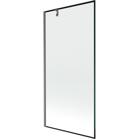 Mexen Next 1-szárnyú fürdőszobai paraván 90 x 150 cm, fekete minta, szálcsiszolt gun gray - 895-090-000-00-70-66