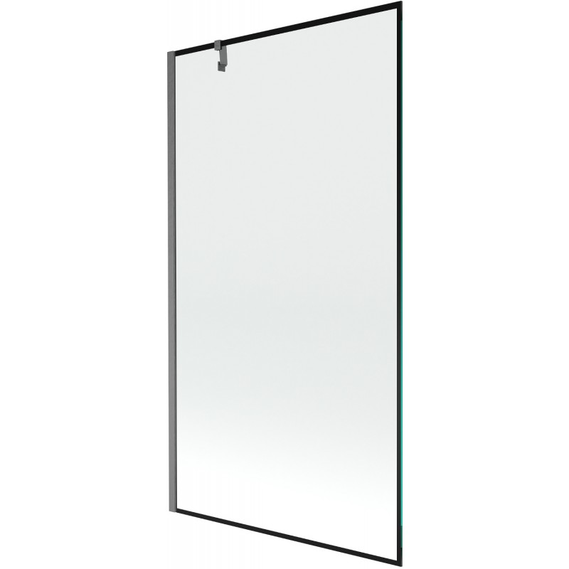 Mexen Next egyszárnyú fürdőszobapanel 100 x 150 cm, fekete keret, gun gray kefélt - 895-100-000-00-70-66