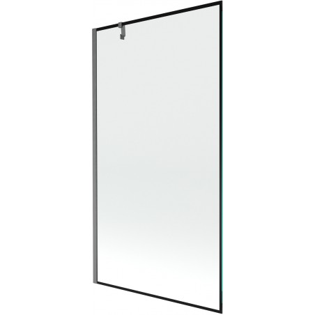 Mexen Next paravan de cadă cu 1 canat 100 x 150 cm, ramă neagră, gri armă periat - 895-100-000-00-70-66