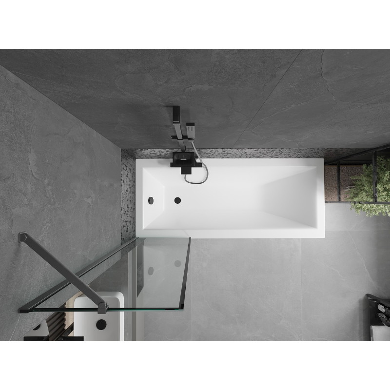 Mexen Next paravan cadă 1-batant 50 x 150 cm, ramă neagră, gun metal - 895-050-000-00-70-95