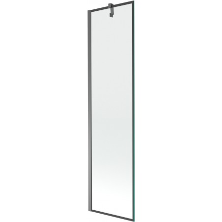 Mexen Next egyajtós fürdőszobai paraván, 50 x 150 cm, fekete keret, gun metal - 895-050-000-00-70-95