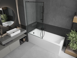 Mexen Next paravan de cadă cu 1 panou 90 x 150 cm, model negru, gun metal - 895-090-000-00-70-95