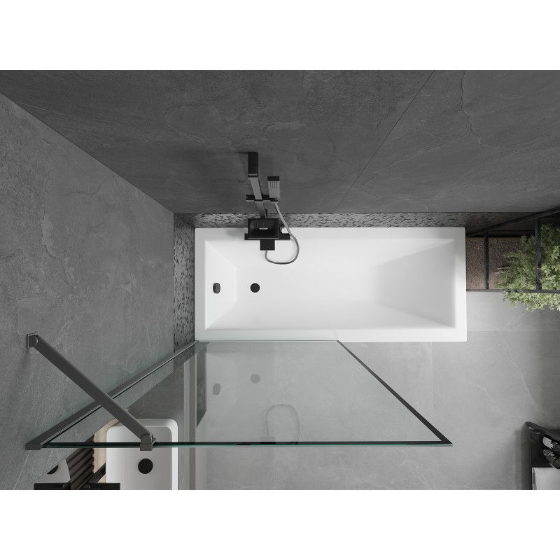 Mexen Next paravan cadă cu un singur panou 90 x 150 cm, cadru negru, metal pistol - 895-090-000-00-70-95