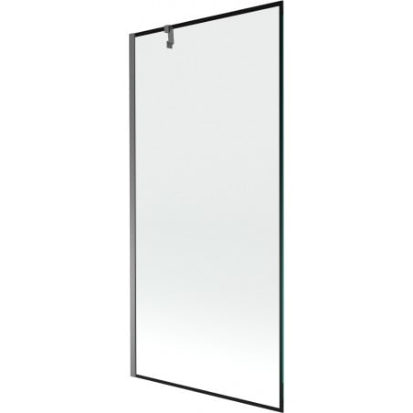 Mexen Next 1-szárnyú fürdőszobai paraván 90 x 150 cm, fekete keret, gun metal - 895-090-000-00-70-95