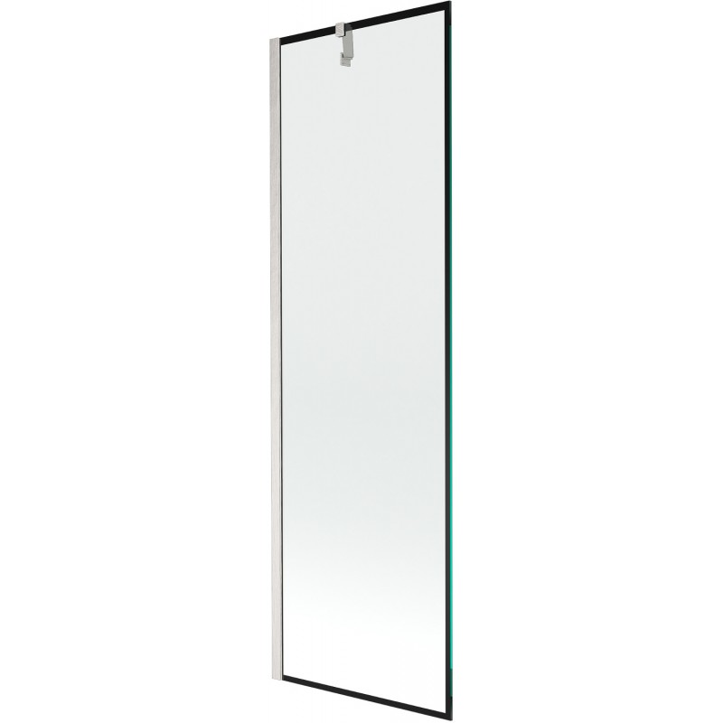 Mexen Next egyajtós fürdőszobai paraván 60 x 150 cm, fekete minta, szálcsiszolt nikkel - 895-060-000-00-70-97