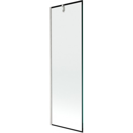 Mexen Next egyajtós fürdőszobai paraván 60 x 150 cm, fekete minta, szálcsiszolt nikkel - 895-060-000-00-70-97