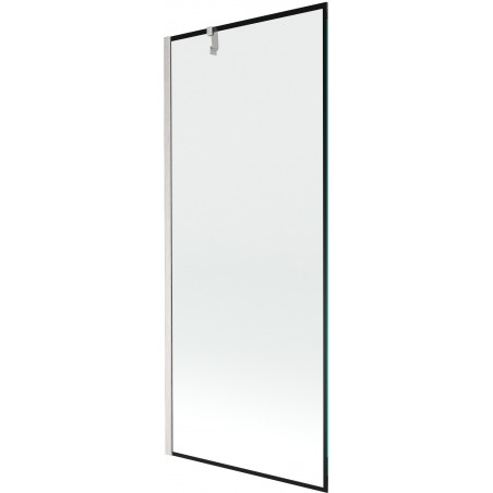 Mexen Next egyajtós kádparaván 80 x 150 cm, fekete mintázat, csiszolt nikkel - 895-080-000-00-70-97