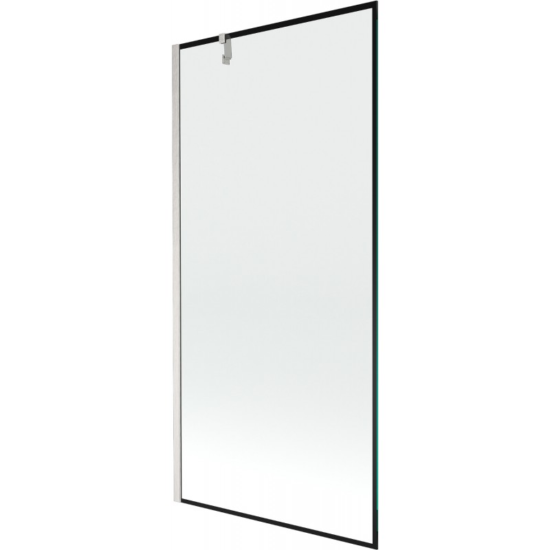 Mexen Next kádparaván 1-szárnyú 90 x 150 cm, fekete mintás, csiszolt nikkel - 895-090-000-00-70-97