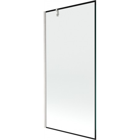Mexen Next kádparaván 1-szárnyú 90 x 150 cm, fekete mintás, csiszolt nikkel - 895-090-000-00-70-97