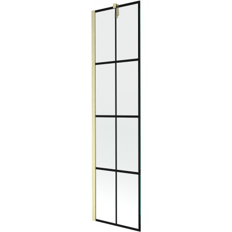 Mexen Next 1-szárnyú fürdőszobai panel 50 x 150 cm, fekete minta, arany szálcsiszolt - 895-050-000-00-77-55