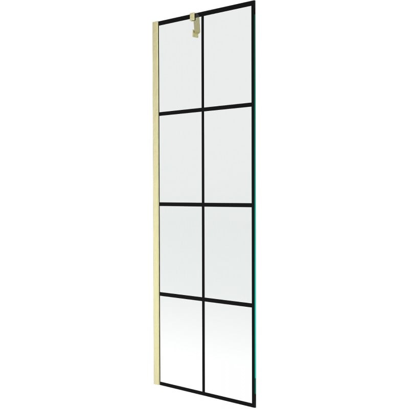 Paravan de cadă Mexen Next 1-canat 60 x 150 cm, model negru, auriu periat - 895-060-000-00-77-55