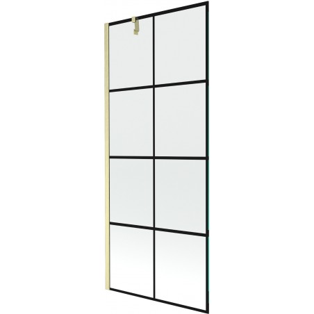 Mexen Next paravan cadă 1-aripă 80 x 150 cm, model negru, auriu periat - 895-080-000-00-77-55