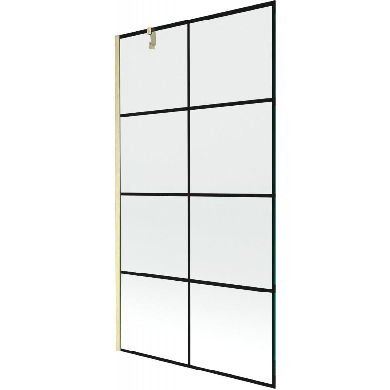 Paravan cadă Mexen Next 1-panou 100 x 150 cm, model negru, auriu mat - 895-100-000-00-77-55