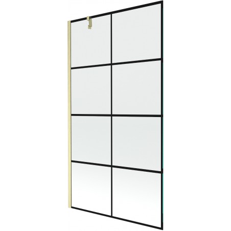 Paravan cadă Mexen Next 1-panou 100 x 150 cm, model negru, auriu mat - 895-100-000-00-77-55