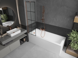 Mexen Next paravan de cadă 1-batant 50 x 150 cm, model negru, cupru periat - 895-050-000-00-77-65