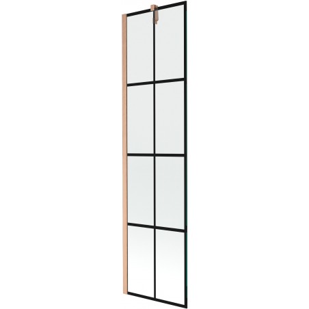 Mexen Next paravan de cadă 1-batant 50 x 150 cm, model negru, cupru periat - 895-050-000-00-77-65