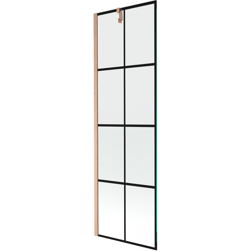 Mexen Next paravan de duș cu 1 canat 60 x 150 cm, grilaj negru, cupru periat - 895-060-000-00-77-65