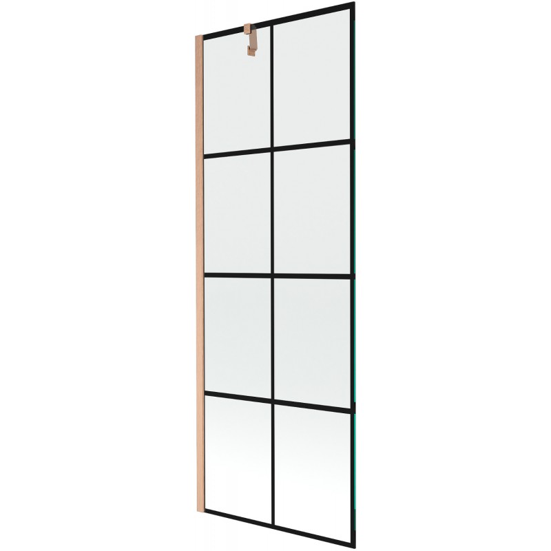 Paravan cadă Mexen Next cu 1 aripă 70 x 150 cm, model negru, cupru periat - 895-070-000-00-77-65