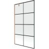Mexen Next 1-szárnyú zuhanyfal 100 x 150 cm, fekete rács, kefézett réz - 895-100-000-00-77-65