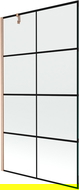 Mexen Next paravan de cadă 1-panou 100 x 150 cm, model negru, cupru periat - 895-100-000-00-77-65