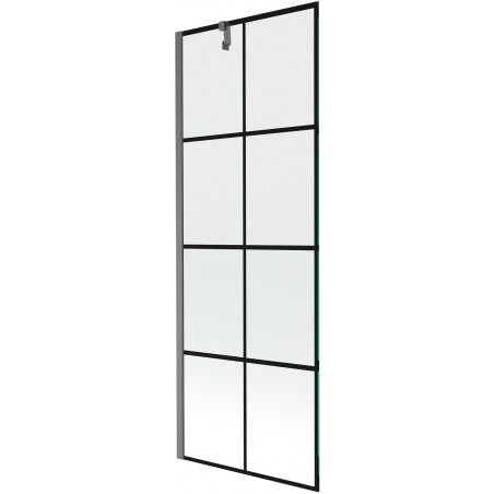 Mexen Next paravan de cadă cu 1 panou 70 x 150 cm, grilaj negru, gri armat periat - 895-070-000-00-77-66