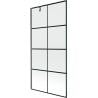 Mexen Next paravan de cadă cu 1 canat 90 x 150 cm, grilaj negru, gri armat periat - 895-090-000-00-77-66
