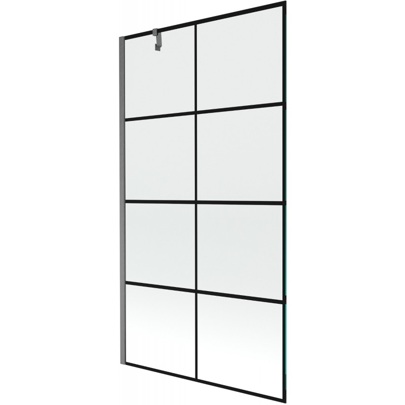 Mexen Next paravan baie 1-panou 100 x 150 cm, grilaj negru, gri pistol periat - 895-100-000-00-77-66