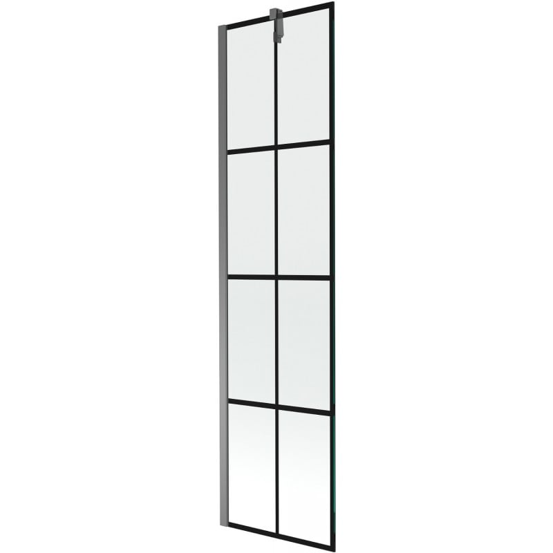 Mexen Next egyszárnyú kádparaván 50 x 150 cm, fekete rács, gun metal - 895-050-000-00-77-95