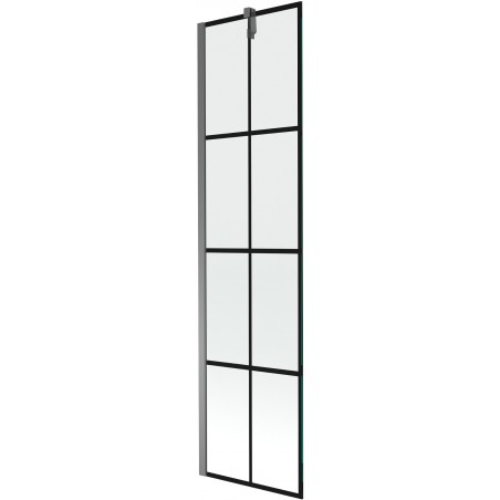 Mexen Next 1-szárnyú fürdőszobai paraván 50 x 150 cm, fekete minta, gun metal - 895-050-000-00-77-95