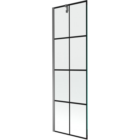 Mexen Next panel de cadă cu un singur panou 60 x 150 cm, grilaj negru, metal pistol - 895-060-000-00-77-95