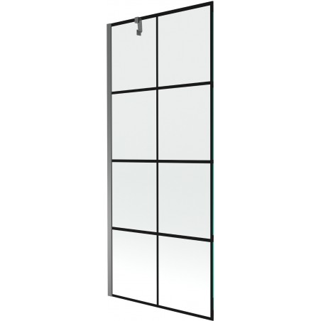 Mexen Next paravan de cadă cu 1 panou 80 x 150 cm, grilaj negru, finisaj metalic - 895-080-000-00-77-95