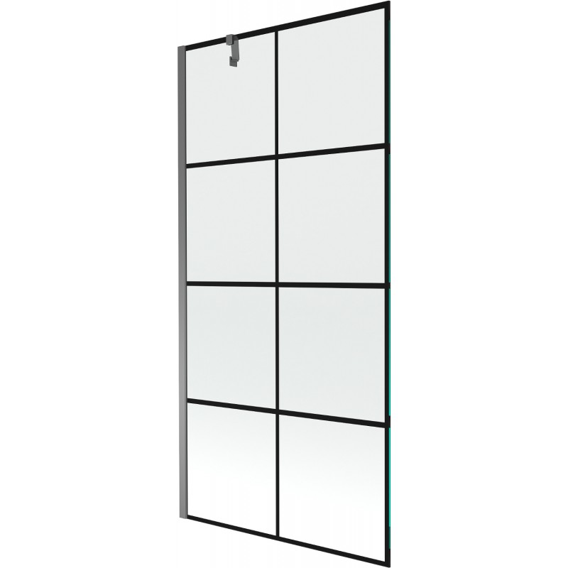 Mexen Next paravan cadă 1-canat 90 x 150 cm, grilaj negru, metal pistol - 895-090-000-00-77-95