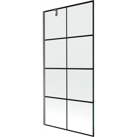 Mexen Next paravan cadă 1-canat 90 x 150 cm, grilaj negru, metal pistol - 895-090-000-00-77-95