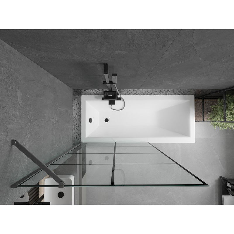 Mexen Next paravan de cadă cu 1 panou 100 x 150 cm, grilaj negru, metal pistol - 895-100-000-00-77-95