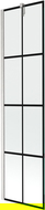 Mexen Next 1-szárnyú kádfal 50 x 150 cm, fekete rács, szálcsiszolt nikkelezés - 895-050-000-00-77-97
