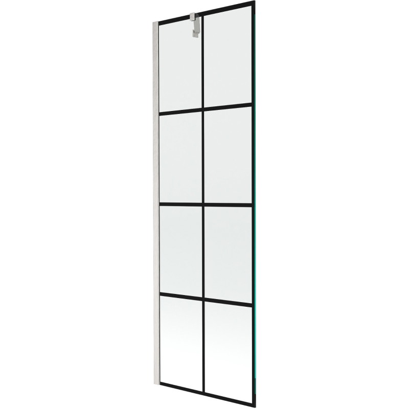 Mexen Next paravan cadă 1-canat 60 x 150 cm, grilaj negru, nichel periat - 895-060-000-00-77-97