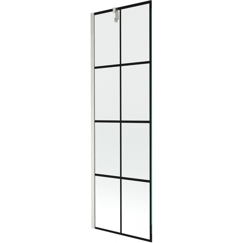 Mexen Next paravan de baie 1-canat, 60 x 150 cm, grilaj negru, nichel periat - 895-060-000-00-77-97