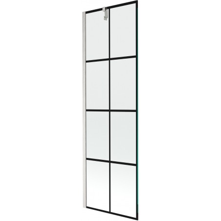 Mexen Next paravan cadă 1-canat 60 x 150 cm, grilaj negru, nichel periat - 895-060-000-00-77-97