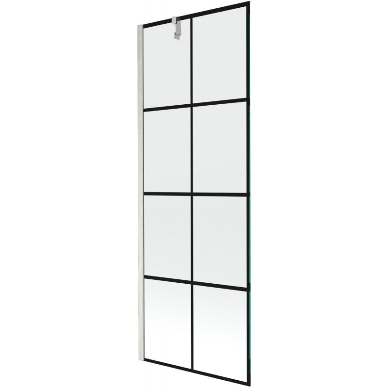 Mexen Next kádparaván, 1 ajtós, 70 x 150 cm, fekete minta, kefélt nikkel - 895-070-000-00-77-97