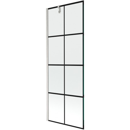 Mexen Next kádparaván, 1 ajtós, 70 x 150 cm, fekete minta, kefélt nikkel - 895-070-000-00-77-97