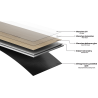 Mexen Boston vinyl padló 1240 x 182 mm SPC 6,5 mm, IXPE 1,5 mm alátét, 4 V-Fuga, Cseresznye - F1060-1240-182-505-4V1-01