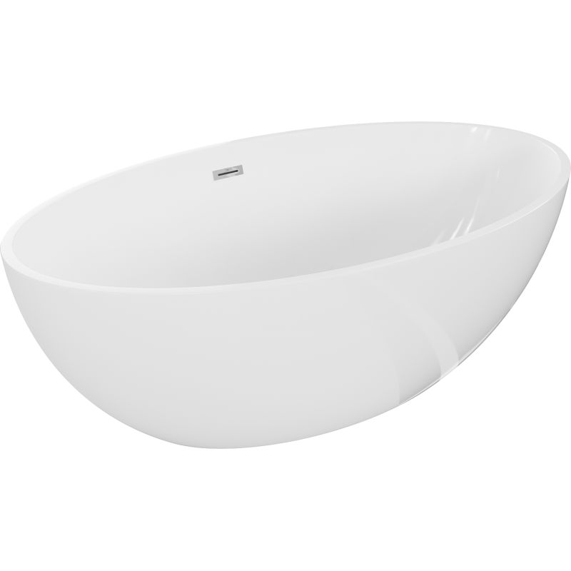 Mexen Nike szabadon álló kád 175 x 100 cm, fehér, króm túlfolyó - 54071751000-01